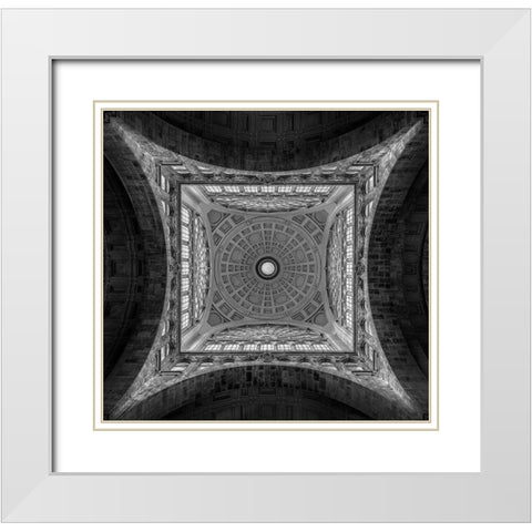 The Dome White Modern Wood Framed Art Print with Double Matting by Van Den, Jef