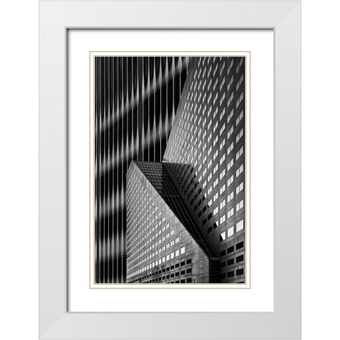 Patches Of Light White Modern Wood Framed Art Print with Double Matting by Van den, Jef