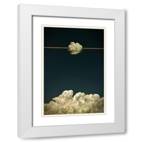 No Title White Modern Wood Framed Art Print with Double Matting by Solo, Mister