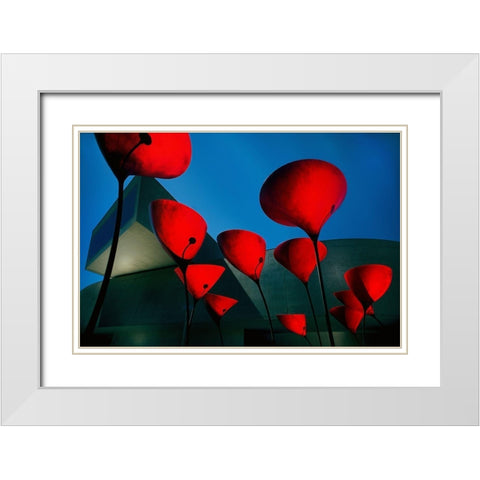 Maxxi  Museum White Modern Wood Framed Art Print with Double Matting by Pellegrini, Fulvio