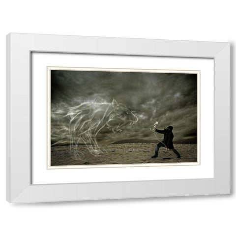 Soft Weapon White Modern Wood Framed Art Print with Double Matting by Solo, Mister