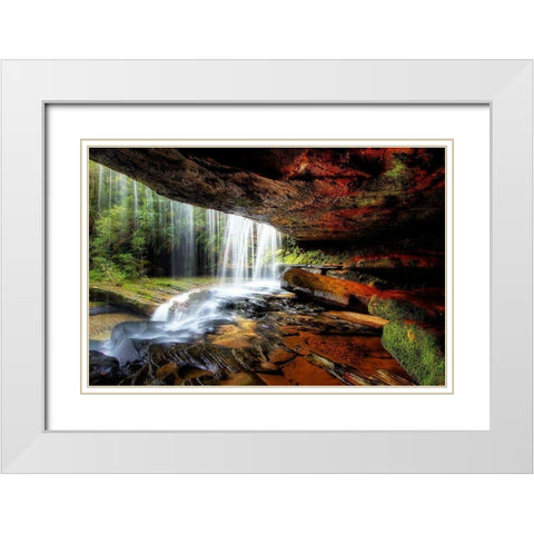 Under The Ledge White Modern Wood Framed Art Print with Double Matting by Lucey, Mark