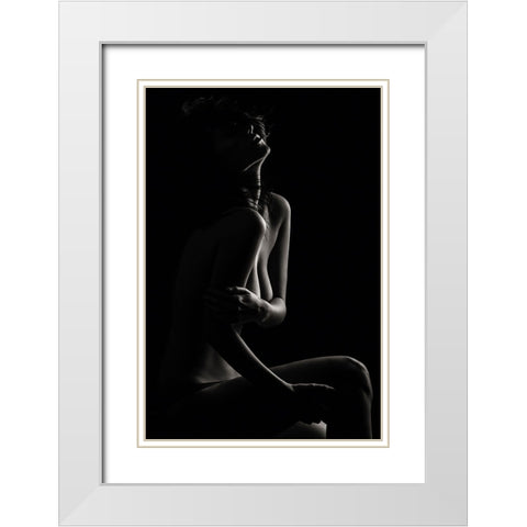 Sensual Beauty White Modern Wood Framed Art Print with Double Matting by Krystynek MQEP, Martin