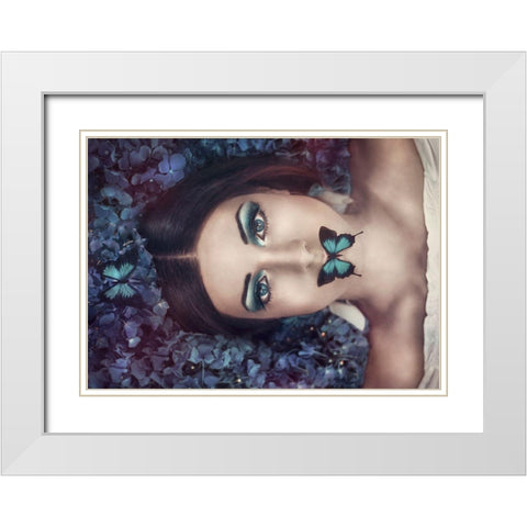 Moonlight Dance White Modern Wood Framed Art Print with Double Matting by Glaskova, Antonia