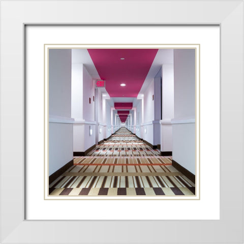 L Ex!T White Modern Wood Framed Art Print with Double Matting by Loire, Herve