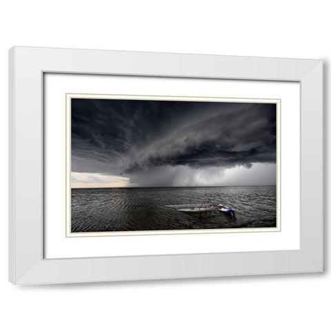 ... Where Are You ? White Modern Wood Framed Art Print with Double Matting by Lipinski C, Roman