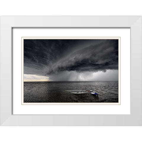 ... Where Are You ? White Modern Wood Framed Art Print with Double Matting by Lipinski C, Roman