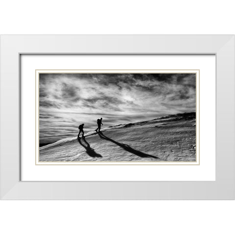 Step By Step White Modern Wood Framed Art Print with Double Matting by Rebro, Marcel