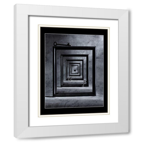 Locked Up White Modern Wood Framed Art Print with Double Matting by Ivanova, Victoria