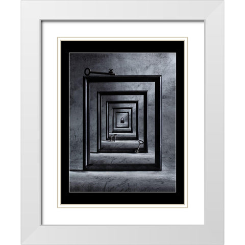 Locked Up White Modern Wood Framed Art Print with Double Matting by Ivanova, Victoria