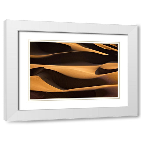 Layers White Modern Wood Framed Art Print with Double Matting by Momeni, Mohammadreza