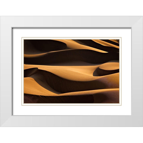 Layers White Modern Wood Framed Art Print with Double Matting by Momeni, Mohammadreza