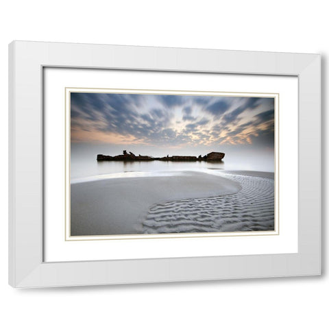 The Wreck White Modern Wood Framed Art Print with Double Matting by Keller