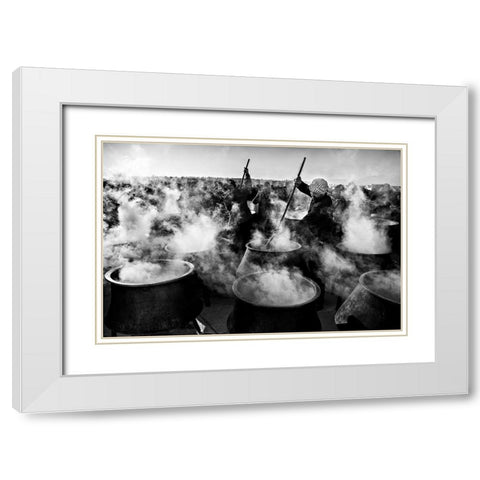 Eastern Lights White Modern Wood Framed Art Print with Double Matting by Momeni, Mohammadreza