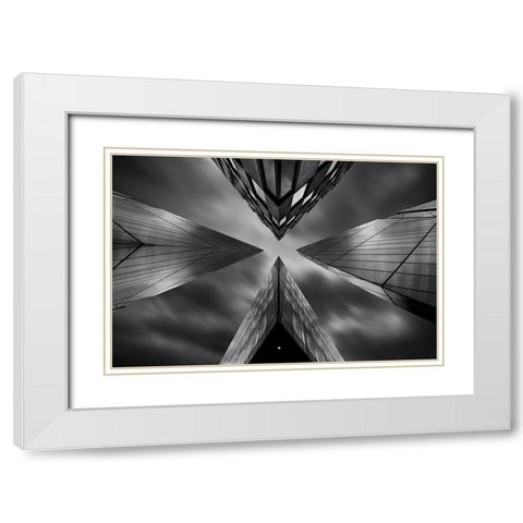 The Meeting White Modern Wood Framed Art Print with Double Matting by Marcisovsky, Martin