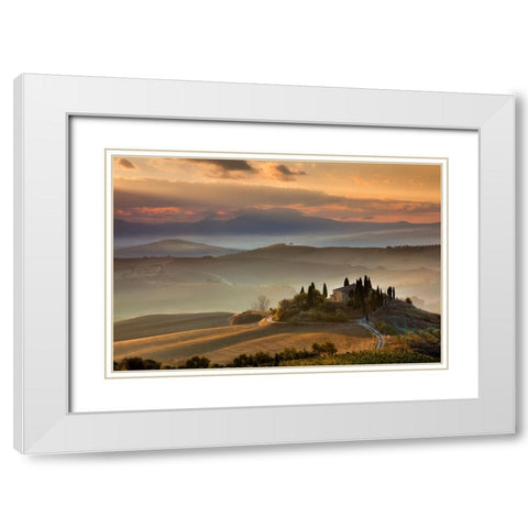 The Count Of Tuscany White Modern Wood Framed Art Print with Double Matting by Tronto, Mauro