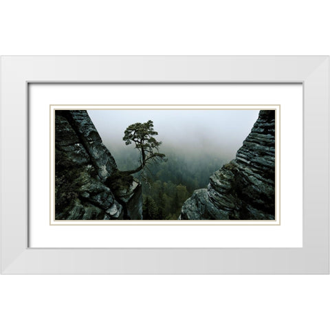/\-L /\ White Modern Wood Framed Art Print with Double Matting by Schott, Andreas