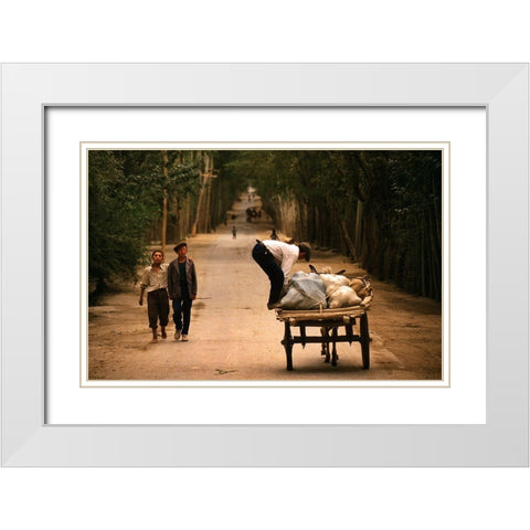 Road To Kashgar White Modern Wood Framed Art Print with Double Matting by Urlings, Lou