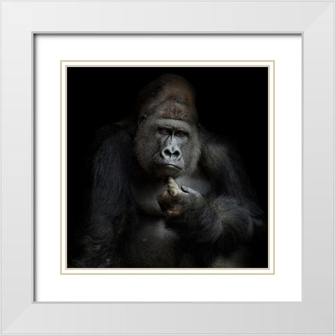 Imho .... White Modern Wood Framed Art Print with Double Matting by Wenner-Braun, Antje