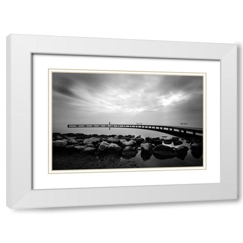 Wait... White Modern Wood Framed Art Print with Double Matting by Kasim, Murat