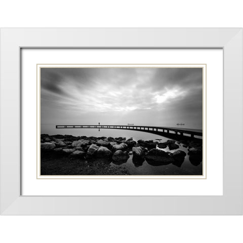 Wait... White Modern Wood Framed Art Print with Double Matting by Kasim, Murat