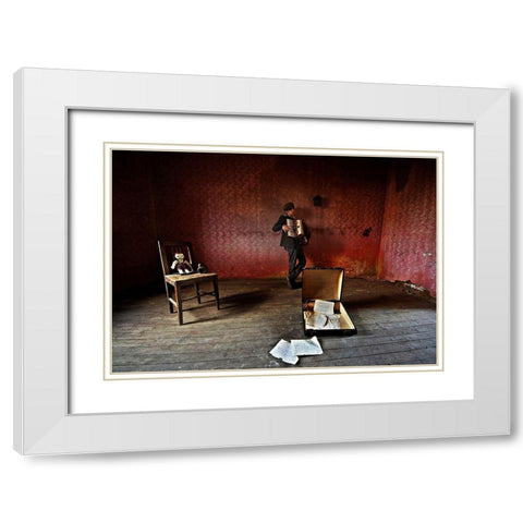 Cemetery Polka White Modern Wood Framed Art Print with Double Matting by Grobenski, Mario