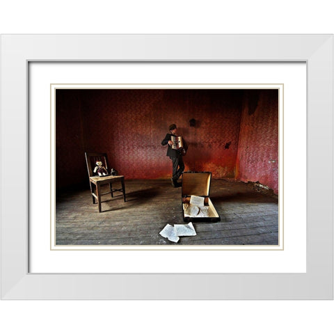 Cemetery Polka White Modern Wood Framed Art Print with Double Matting by Grobenski, Mario