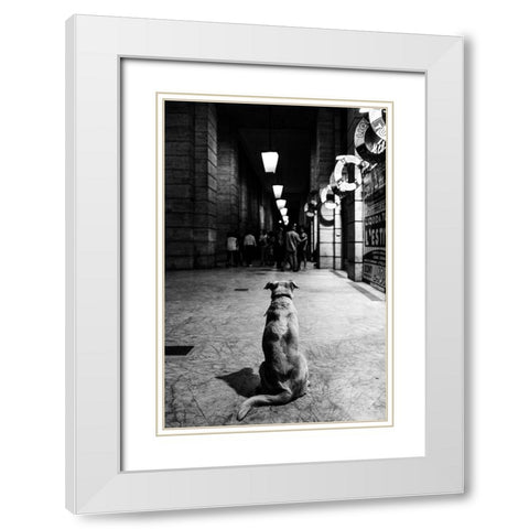 The Wait White Modern Wood Framed Art Print with Double Matting by Perino, Alessandro