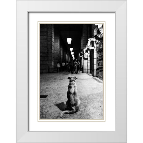 The Wait White Modern Wood Framed Art Print with Double Matting by Perino, Alessandro