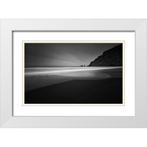 ... Black Beach White Modern Wood Framed Art Print with Double Matting by Hoffmann, Raymond