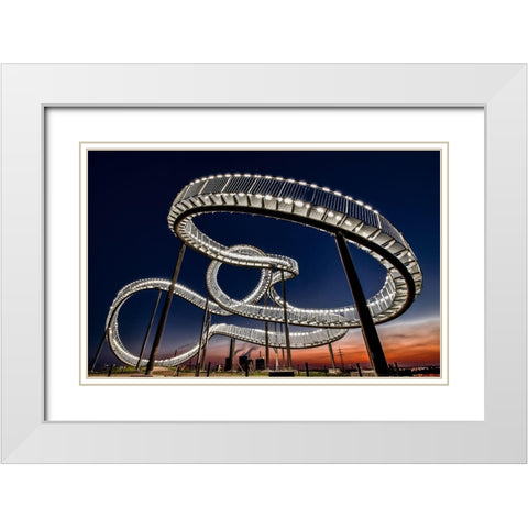 Tiger And Turtle At Dawn White Modern Wood Framed Art Print with Double Matting by Schmidtke, Holger