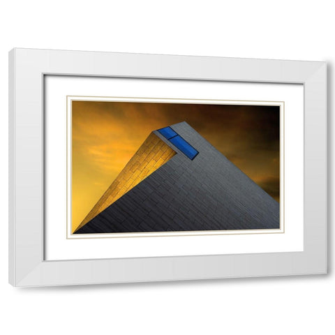 Golden Glow White Modern Wood Framed Art Print with Double Matting by Claes, Gilbert