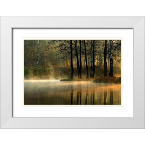 Silent Light. White Modern Wood Framed Art Print with Double Matting by Jankowska, Agnieszka