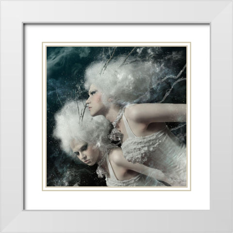 Spirits Of The Winter Field White Modern Wood Framed Art Print with Double Matting by Murakami, Kiyo