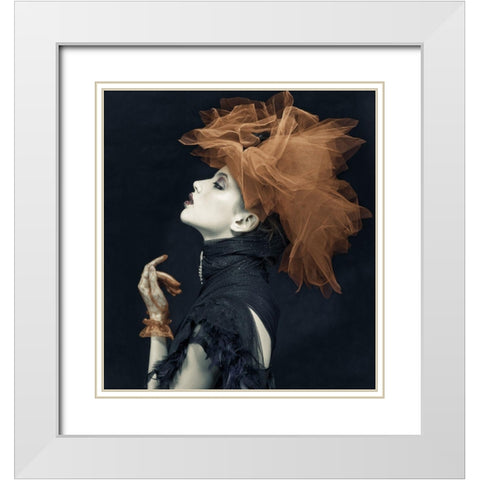 Imperious Lady White Modern Wood Framed Art Print with Double Matting by Yogasara, Yudhistira