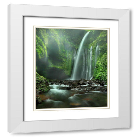 Tiu Kelep White Modern Wood Framed Art Print with Double Matting by Prayoga, Adhi
