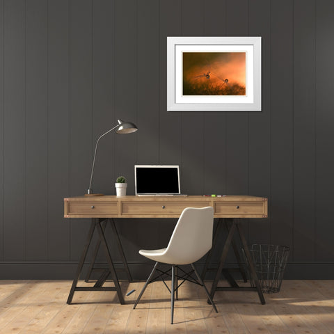 Forest Fire White Modern Wood Framed Art Print with Double Matting by Westum, Heidi