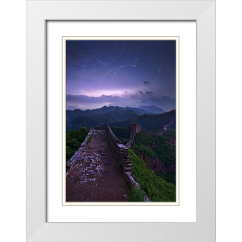 Great Wall White Modern Wood Framed Art Print with Double Matting by Zhang, Yan