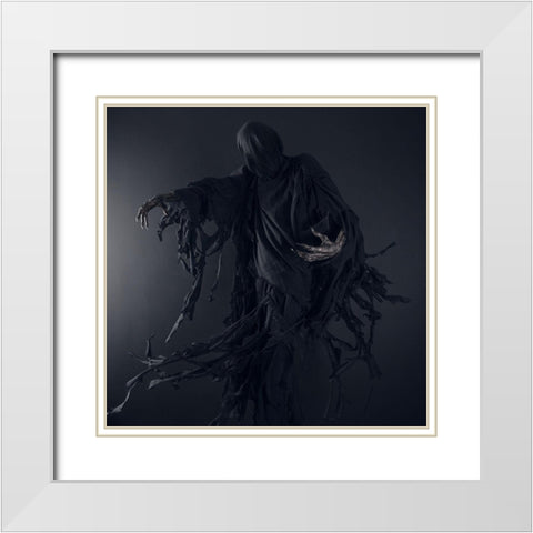 Dementor White Modern Wood Framed Art Print with Double Matting by Malikov, Alex