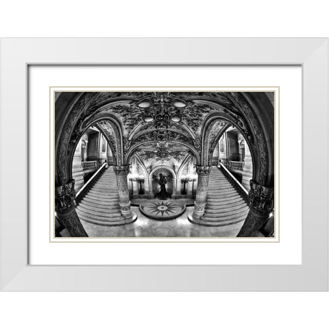 Opera Mystery White Modern Wood Framed Art Print with Double Matting by Pelissier, Marc