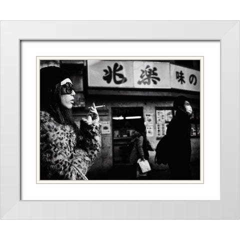 Untitled White Modern Wood Framed Art Print with Double Matting by Suzuki, Tatsuo