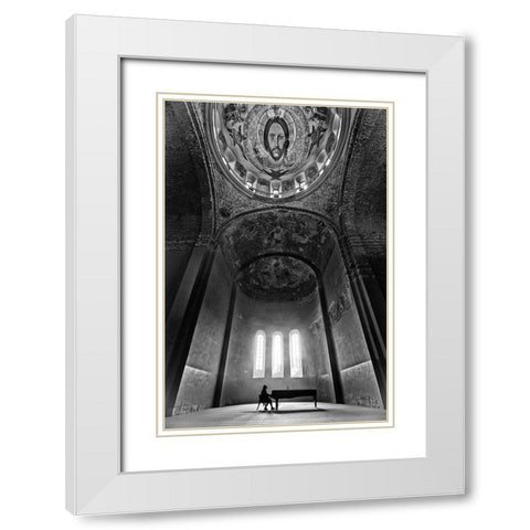 Holy Music White Modern Wood Framed Art Print with Double Matting by Guven, Baris