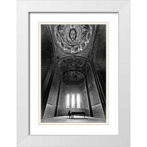 Holy Music White Modern Wood Framed Art Print with Double Matting by Guven, Baris