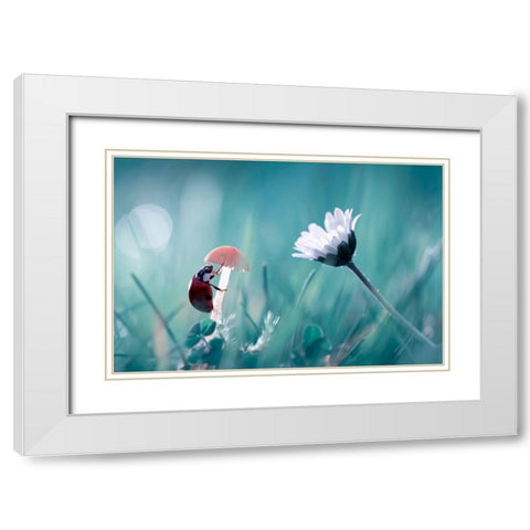 Speed Dating White Modern Wood Framed Art Print with Double Matting by Bravin, Fabien