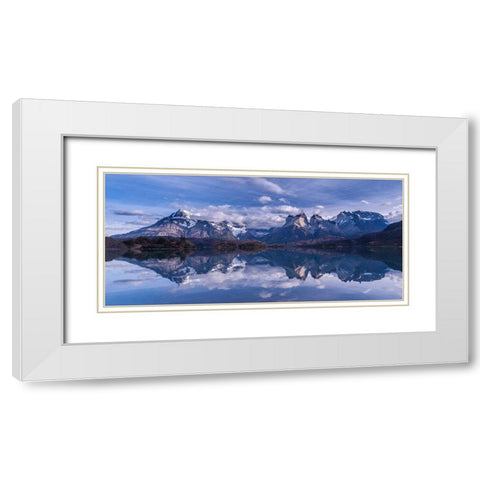 Torres Del Paine White Modern Wood Framed Art Print with Double Matting by Driga, Vladimir