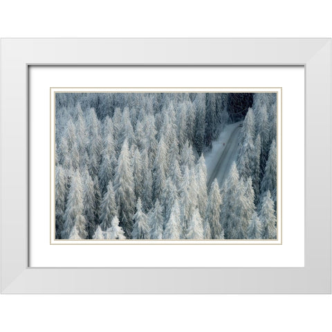 Rendezvous White Modern Wood Framed Art Print with Double Matting by Kalliolahti, Teemu