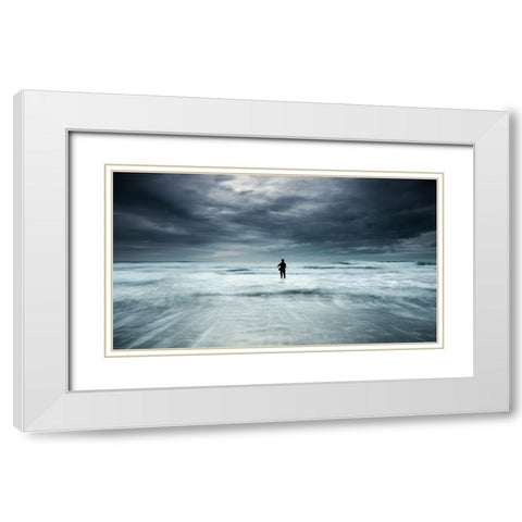 Fishing A Dream White Modern Wood Framed Art Print with Double Matting by Dias, Paulo