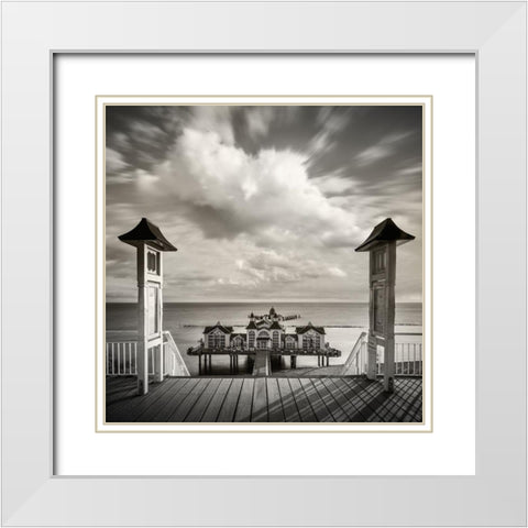 [Good Morning Sellin] White Modern Wood Framed Art Print with Double Matting by Benz, Mario