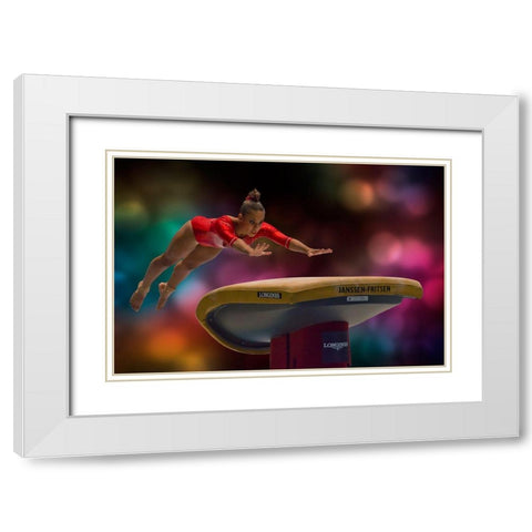 Concentration White Modern Wood Framed Art Print with Double Matting by Coen, Tejo