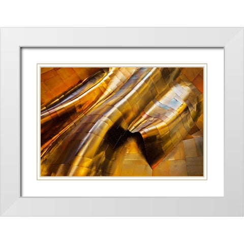 Abstract Steel White Modern Wood Framed Art Print with Double Matting by Amer, S.